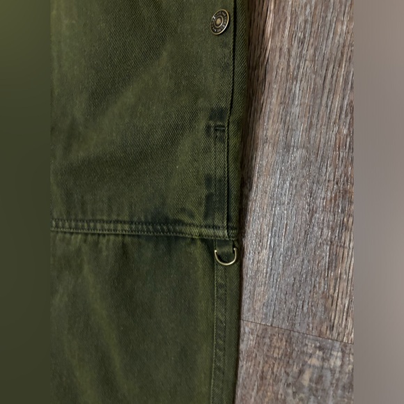 (NWOT) Free People Just In Time Overalls Olive Green Size M - Picture 10 of 14